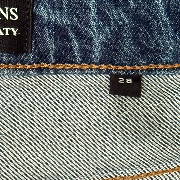 The Kooples Katy Blue Earth Dot Silver Studded Straight Leg Denim Jeans size 28 - Picture 4 of 12